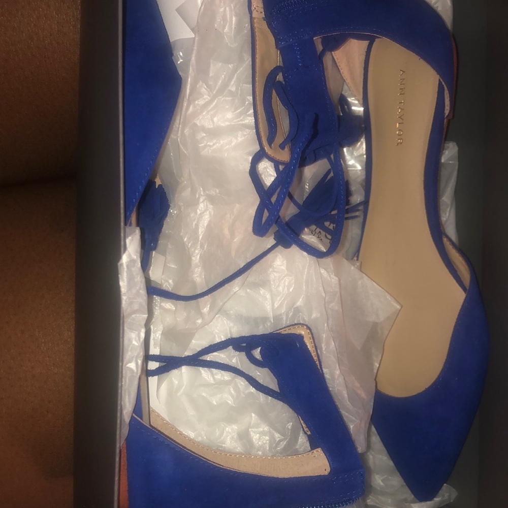Ann Taylor Suede Tassel Flats